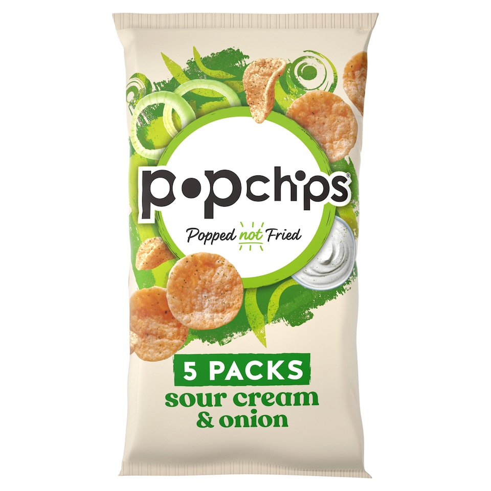 image 1 of Popchips Sour Cream & Onion Multipack Crisps 5x17g