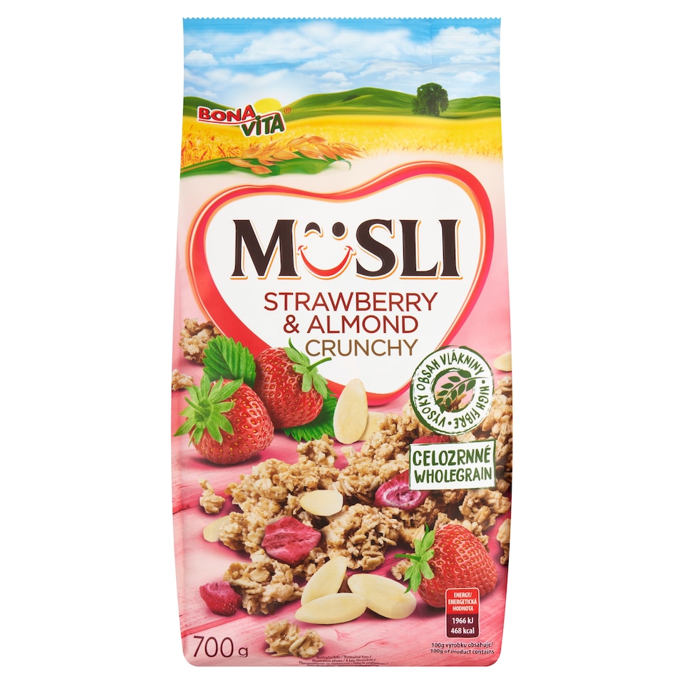 Obrázek 1 pro produkt Bona Vita Zapékané müsli s jahodami a mandlemi 700g