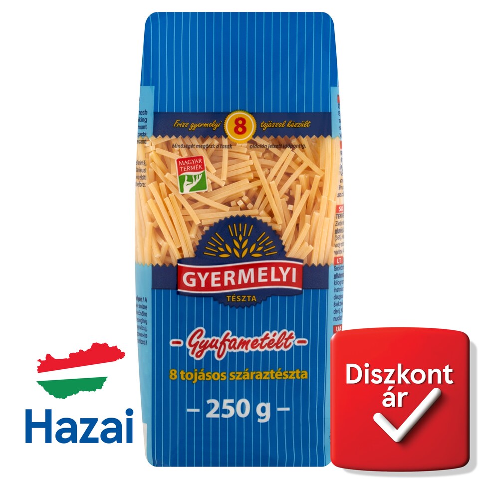Gyermelyi gyufametélt 8 tojásos száraztészta 250 g
