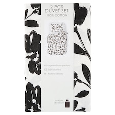 White & Black Duvet Set 140 cm x 200 cm