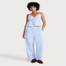 OH ME OH MY Stripe Print Wide Leg Trousers in Blue