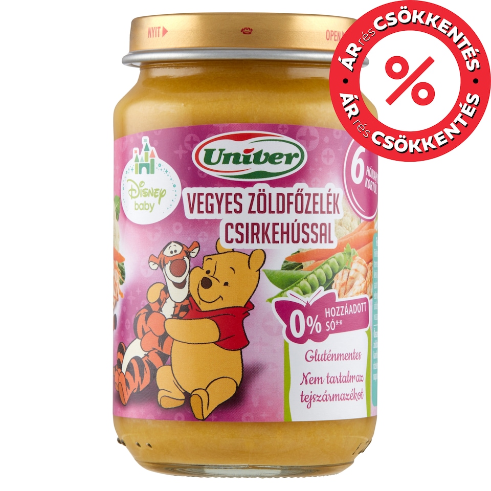 Univer vegyes zöldfőzelék csirkehússal bébiétel 6 hónapos kortól 163 g