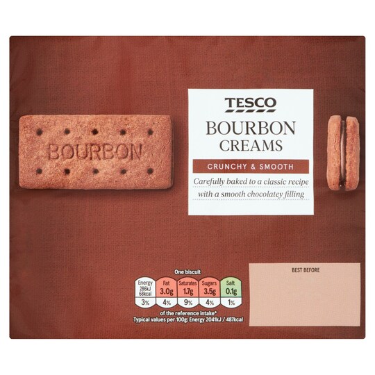 Tesco Bourbon Creams Biscuits 296G Tesco Groceries
