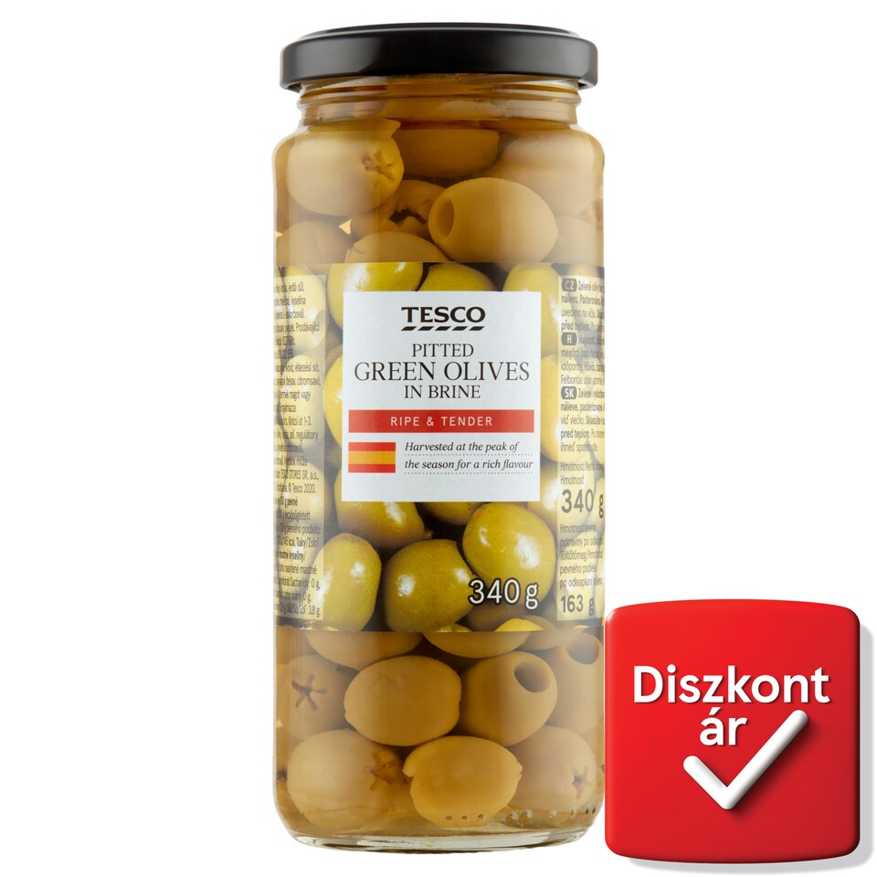 Tesco Pitted Green Olives 340 g