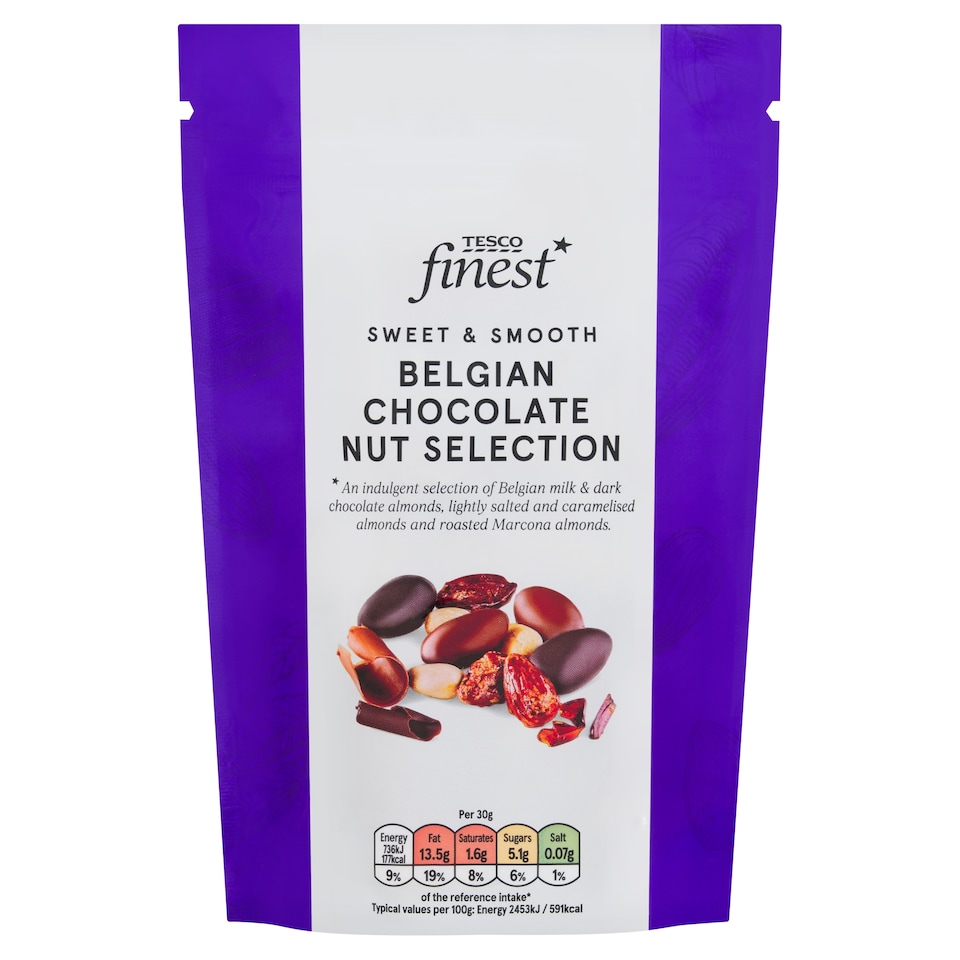Tesco Finest Belgian Chocolate Nut Selection 165g