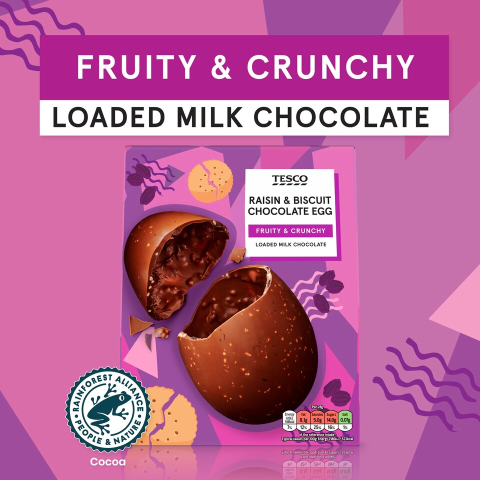 image 1 of Tesco Raisin & Biscuit Chocolate Egg 280g