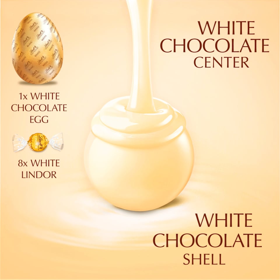 image 1 of Lindt Lindor White Chocolate Egg with White Truffles 260g