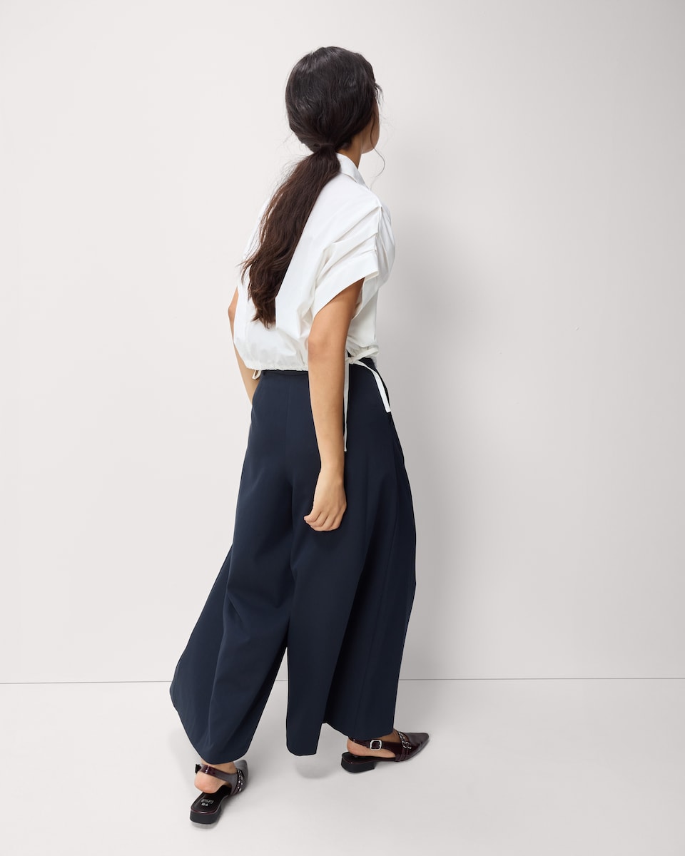 image 1 of F&F Pure Cotton Drawstring Hem Shirt in White