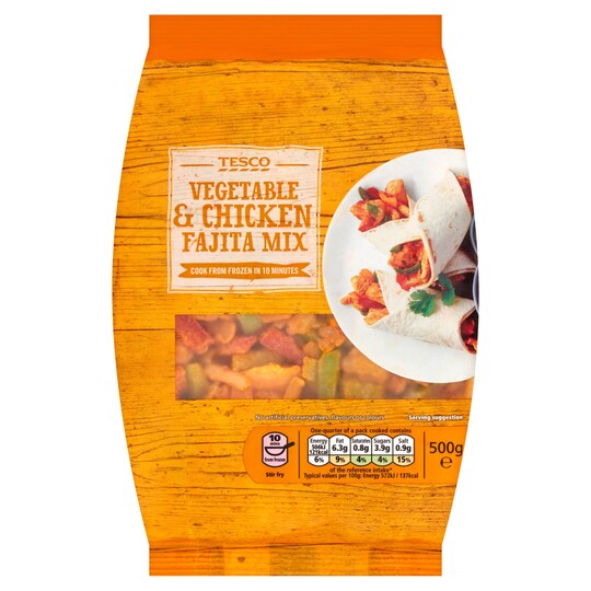 Tesco Vegetable And Chicken Fajita Mix 500G