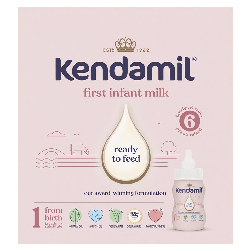 image 1 of Kendamil First Infant Milk Ready to Feed Starter Pack 6 x 70ml