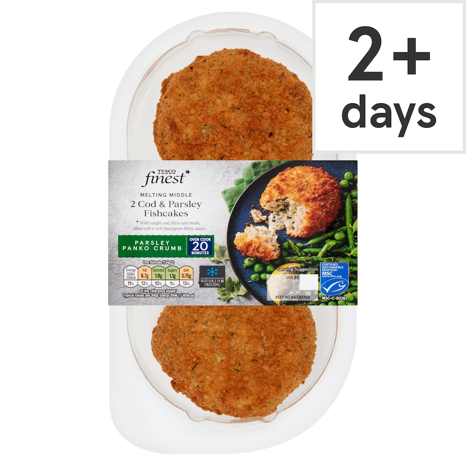 Tesco Finest 2 Cod & Parsley Fishcakes 290G