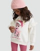 image 1 of F&F Girls Cotton Rich Rudolf's Bestie Slogan Sweatshirt in Cream