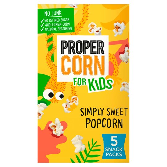 PROPERCORN KIDS SWEET POPCORN 5 pack Tesco Groceries