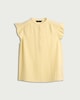 image 4 of F&F Pure Cotton Double Cloth Ruffle Sleeved Blouse in Yellow