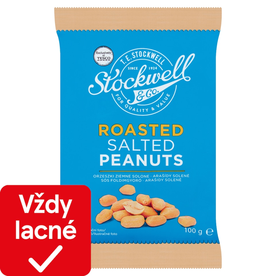 Stockwell & Co. Pražené solené lúpané arašidy 100 g