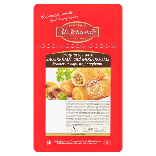 U Jedrusia Sauerkraut & Mushroom Croquettes 400G Tesco Groceries