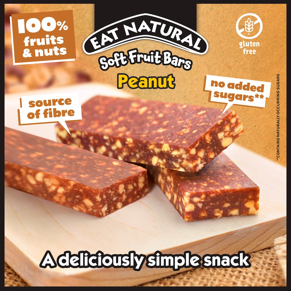 image 1 of Eat Natural Soft Fruit Bars Peanut 4 x 30g