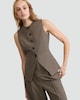 image 1 of F&F Check Buttoned Co-ord Waistcoat in Brown