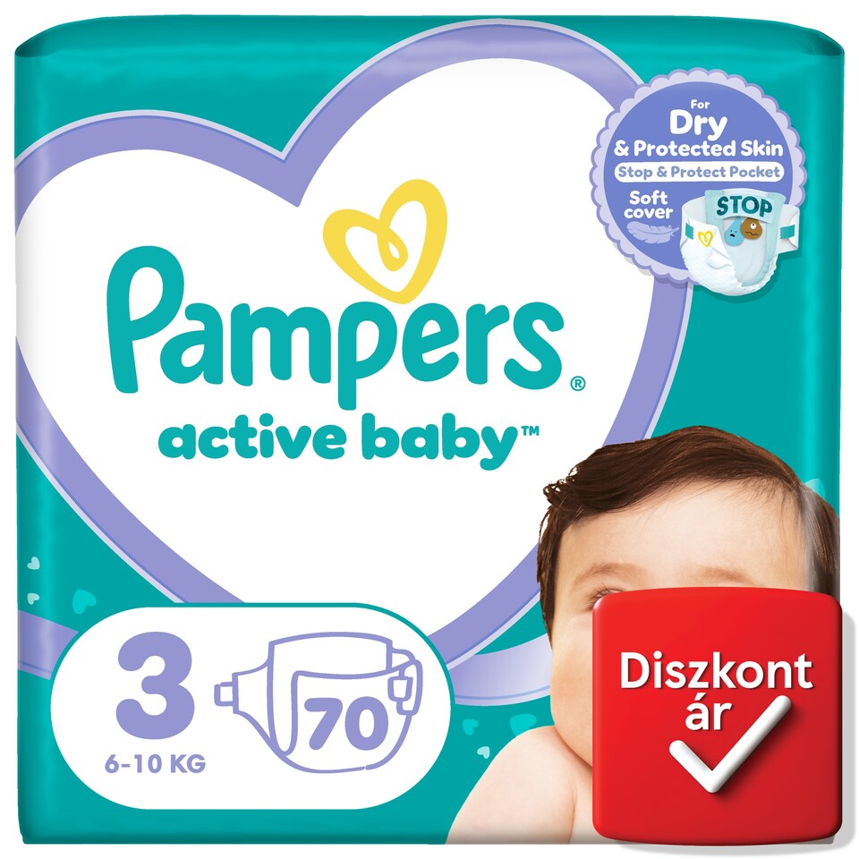 Pampers Active Baby Pelenka, Méret: 3, 70 db Pelenka, 6kg-10kg  1. kép