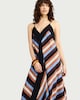 image 1 of The F&F Edit V Neck Hanky Hem Midi Dress in Multi Black