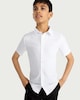 image 1 of F&F School Boys 3-Pack Slim Fit Short Sleeved Shirts in White