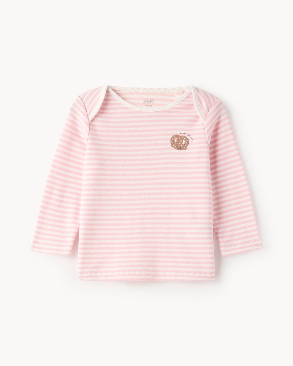 image 1 of F&F Baby 2-Pack Pure Cotton Foodie Pyjama Sets in Pink