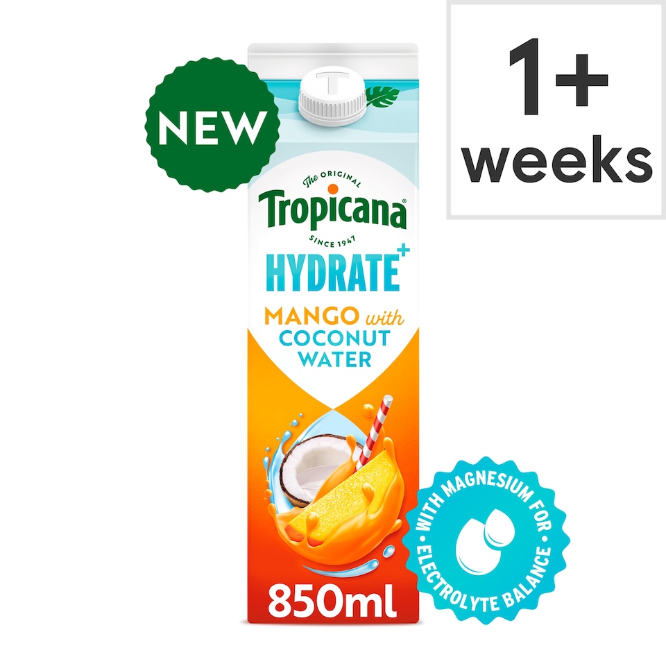 Tropicana Hydrate+ Refreshing Mango with Coconut Water 850ml