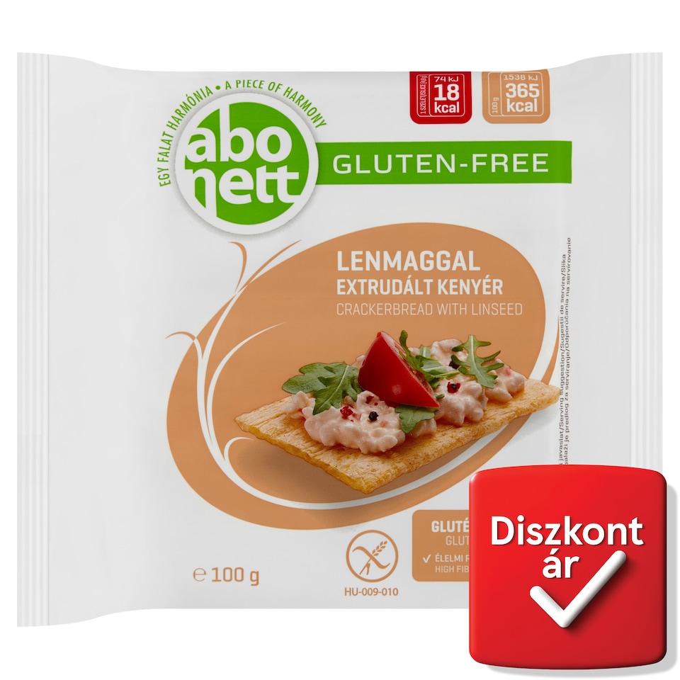 Abonett gluténmentes extrudált kenyér lenmaggal 100 g  1. kép