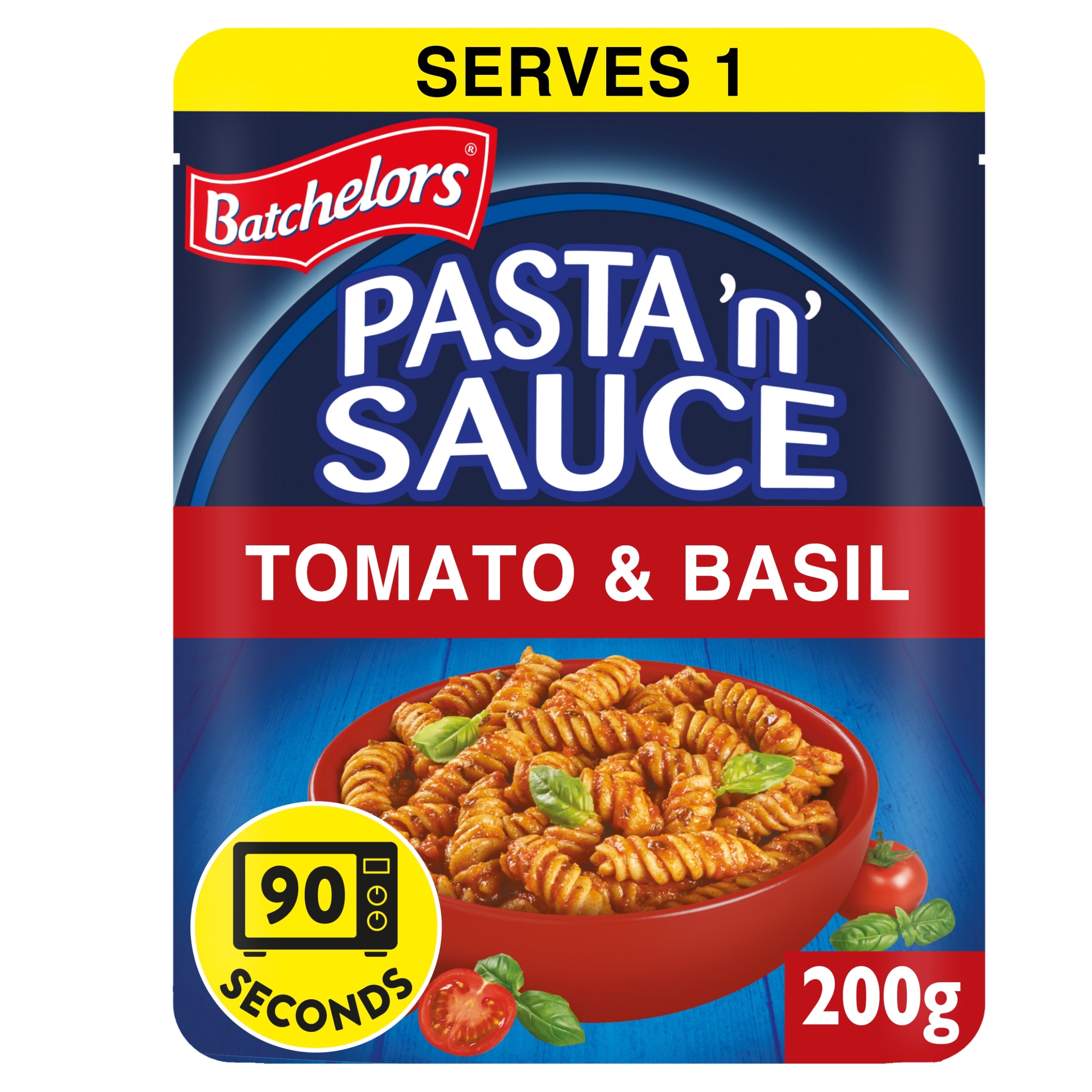 Batchelors Pasta 'n' Sauce Microwave Ready Meal Pasta with Tomato and Basil Sauce 200g