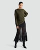 image 1 of F&F Sheer Panel Maxi Skirt in Black