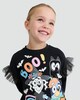 image 1 of Bluey Halloween Ruffle Sleeve T-Shirt in Black