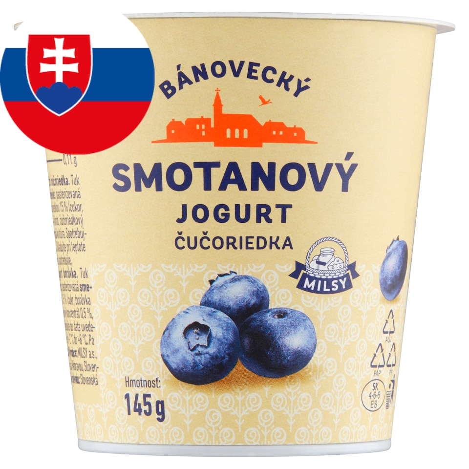 Milsy Bánovecký smotanový jogurt čučoriedka 145 g