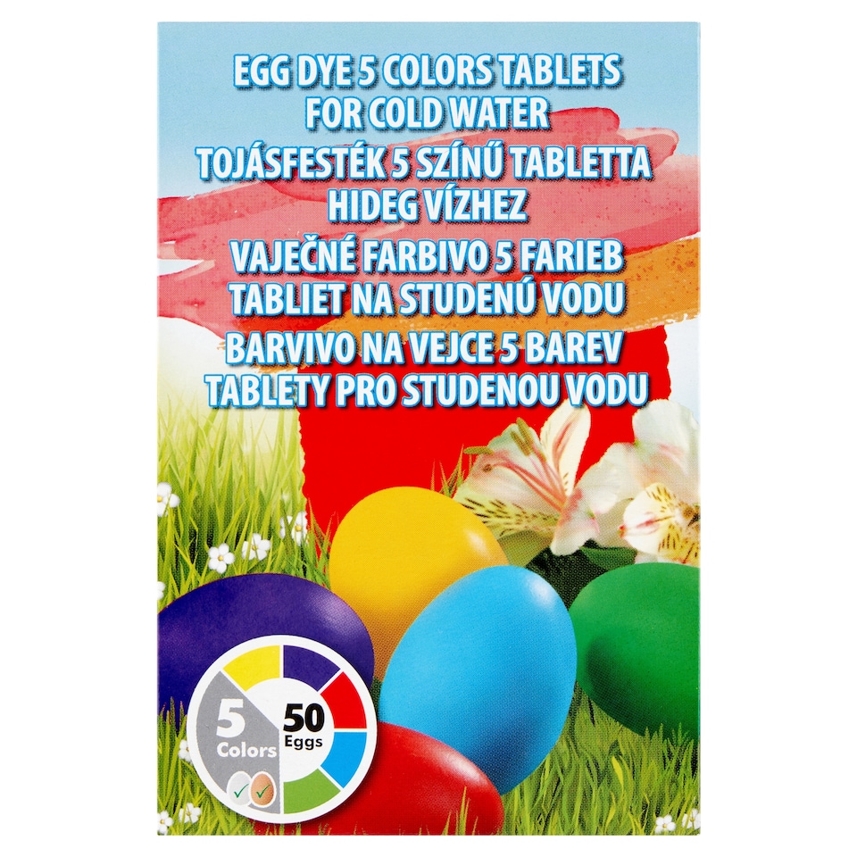 hanmar tojásfesték 5 színű tabletta hideg vízhez