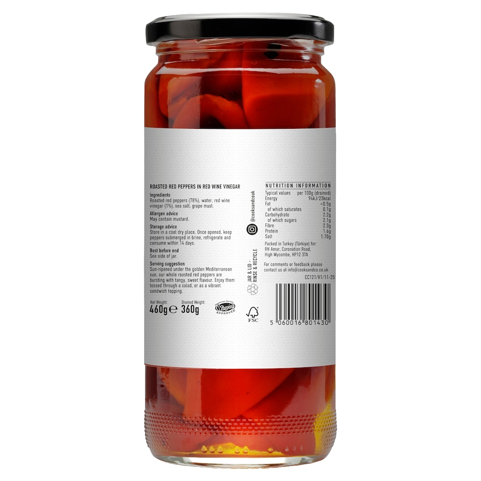 image 1 of Cooks & Co Roasted Red Peppers 460G