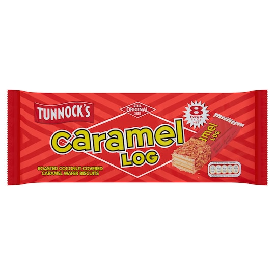 Tunnocks Caramel Log Wafer Biscuit 8Pk 263G Tesco Groceries