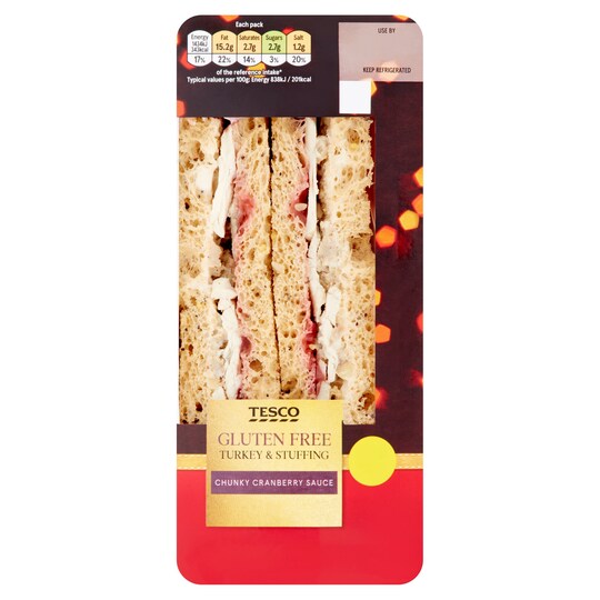 Tesco Gluten Free Turkey & Trimmings Sandwich Tesco Groceries