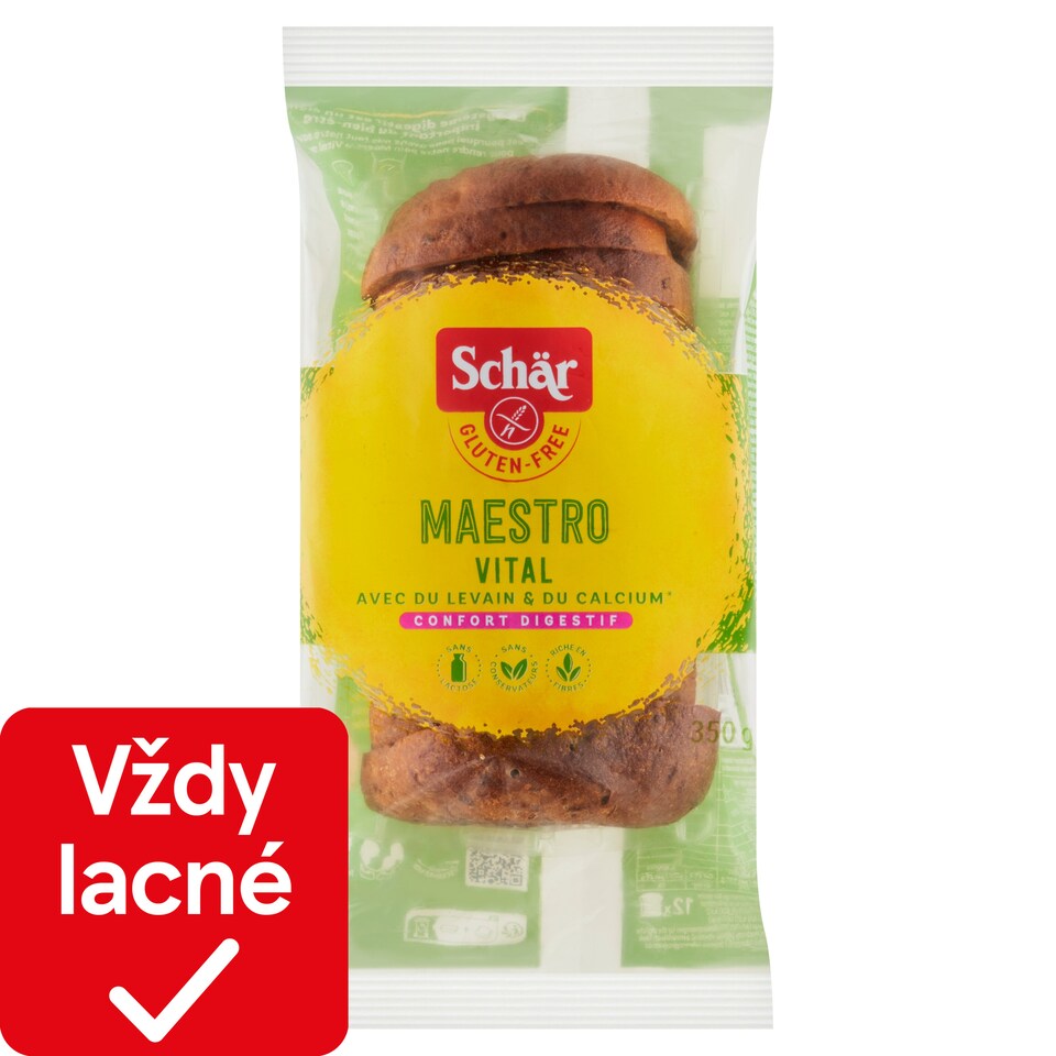 obrázok 1 z Schär Maestro Vital Chlieb bezgluténový viaczrnný obohatený vápnikom krájaný 350 g