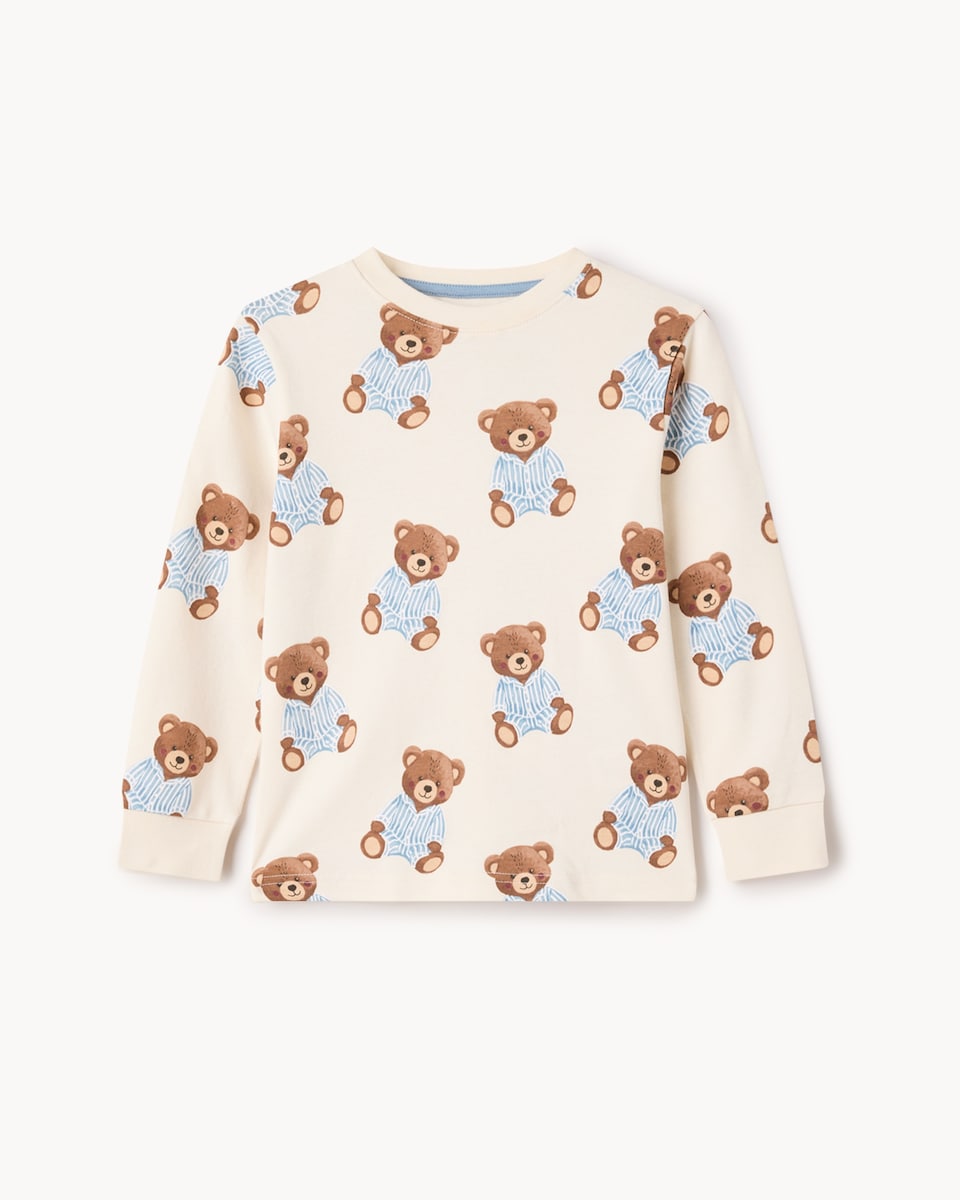 image 1 of F&F Boys 2-Pack Pure Cotton Bear Pyjama Sets in Multi