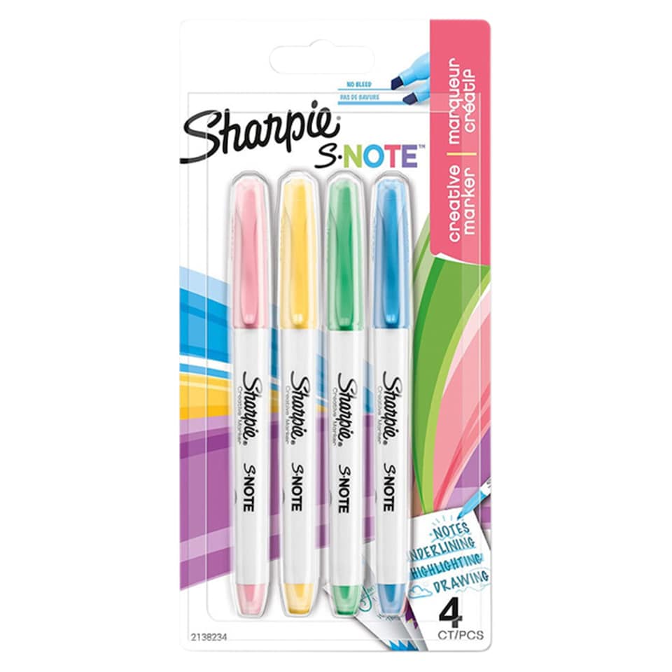 Sharpie S. Note Highlighters 4 Pack