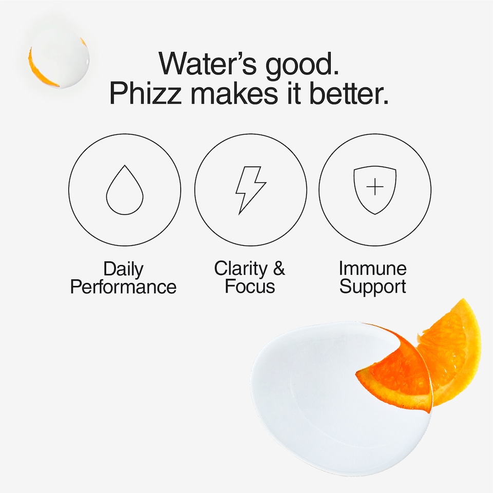 image 1 of Phizz Daily 3-in-1 Hydration, Electrolytes & Vitamins Effervescent Tablets Orange x10 43g