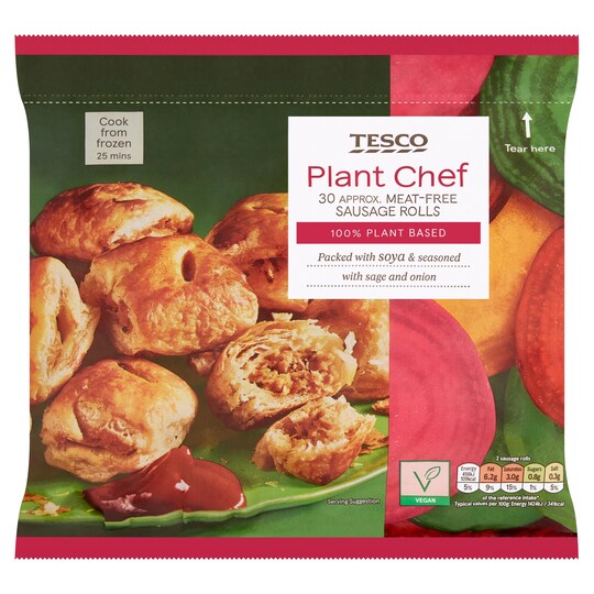 Tesco Plant Chef Meat Free Sausage Rolls 600G Tesco Groceries