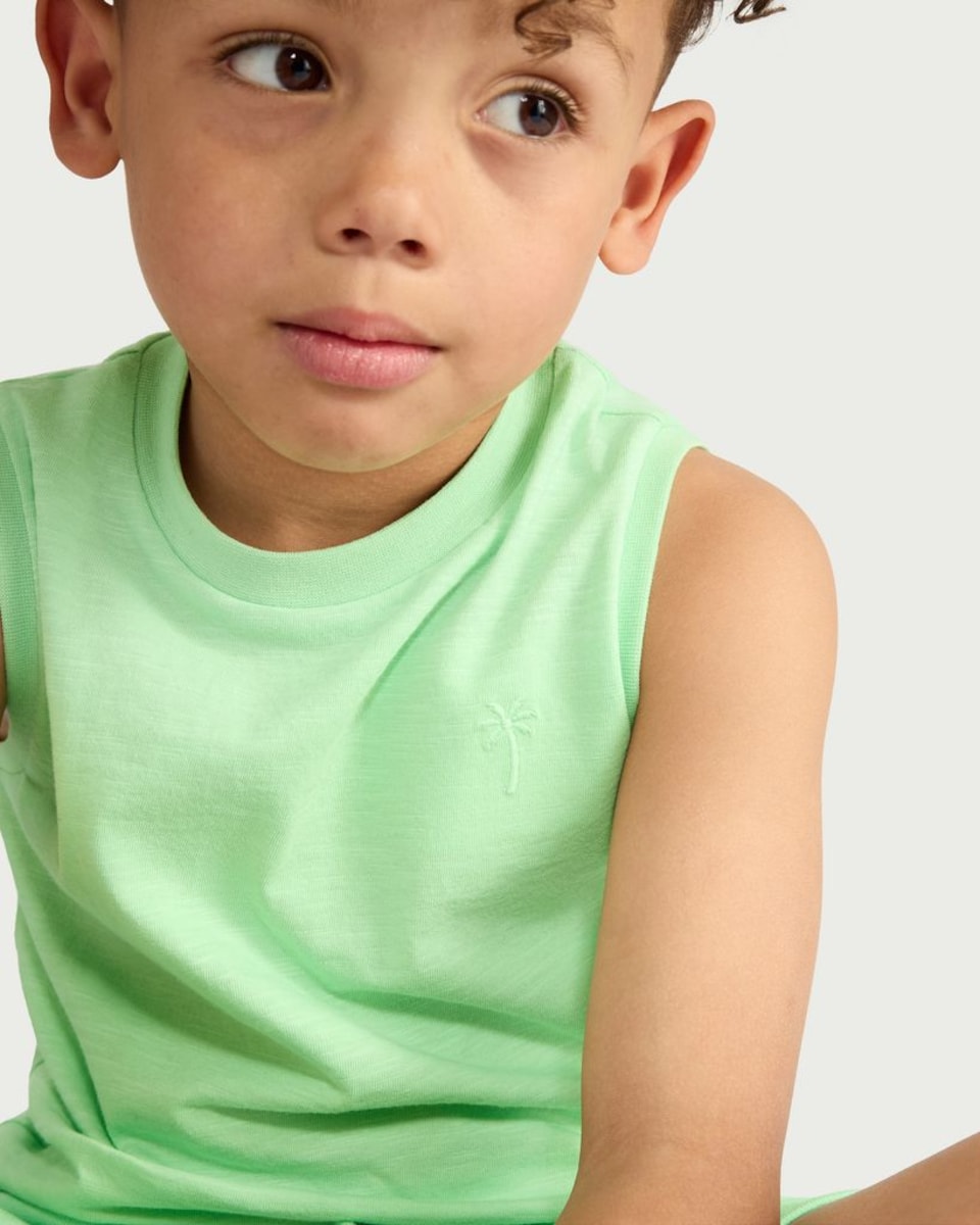 image 1 of F&F Boys Pure Cotton Vest in Green