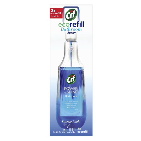 Cif Eco Refill Bathroom Cleaner Starter Pack 2 X 70 Ml Tesco Groceries
