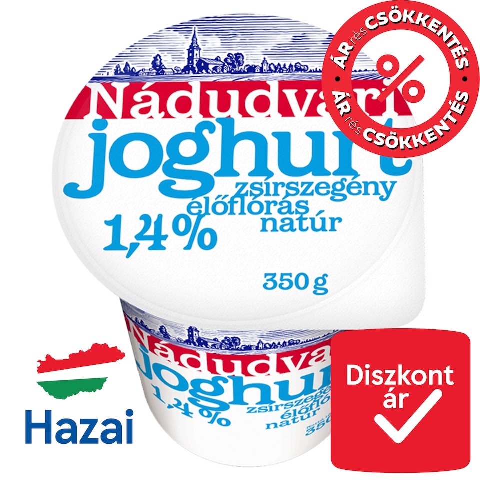 Nádudvari zsírszegény élőflórás natúr joghurt 1,4% 350 g
