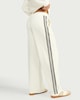 image 3 of F&F Active AFTERCLASS Side Stripe Wide Leg Joggers in Cream