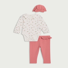 F&F Baby 3-Piece Pure Cotton Set in Pink