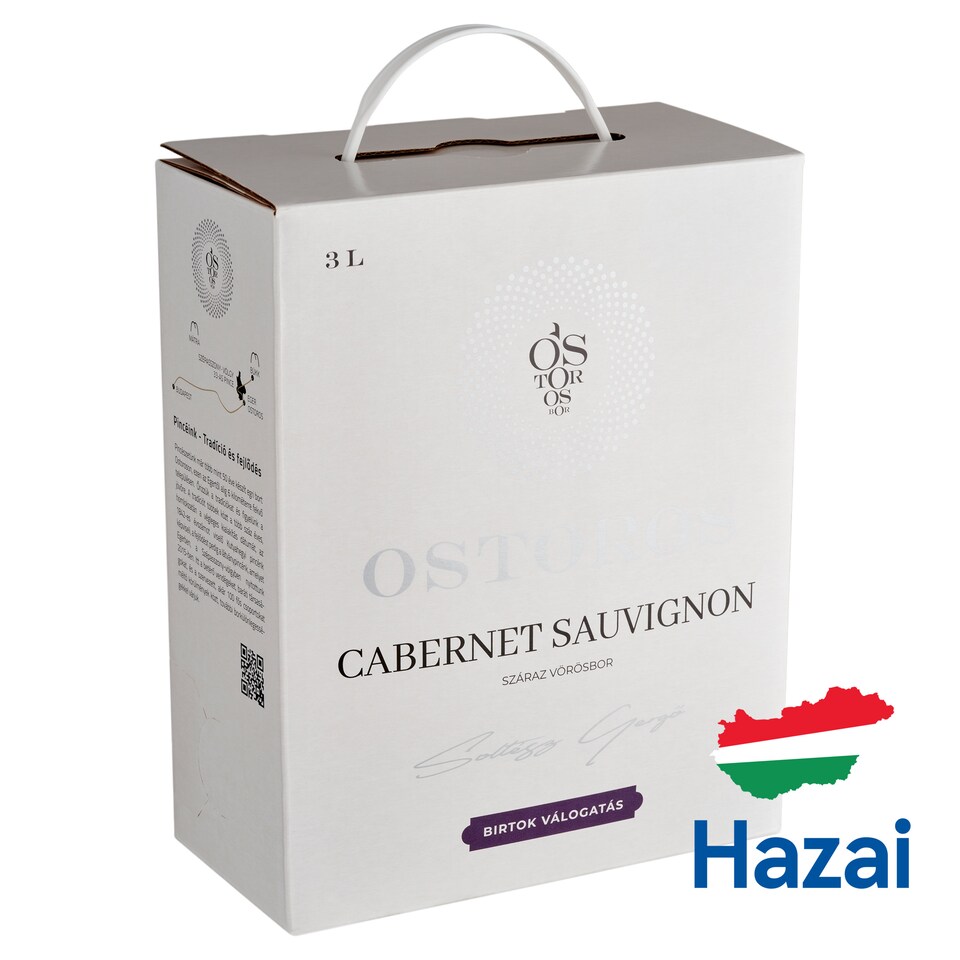 Ostorosbor Bag-In-Box Felső-Magyarországi Cabernet Sauvignon száraz vörösbor 12,5% 3 l