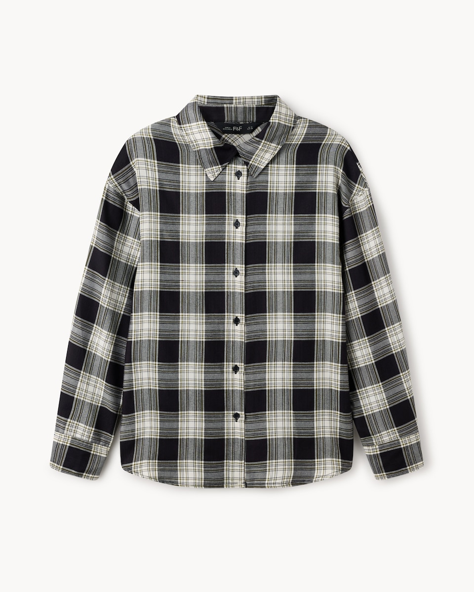 image 1 of F&F Checked Shirt in Multi Black White