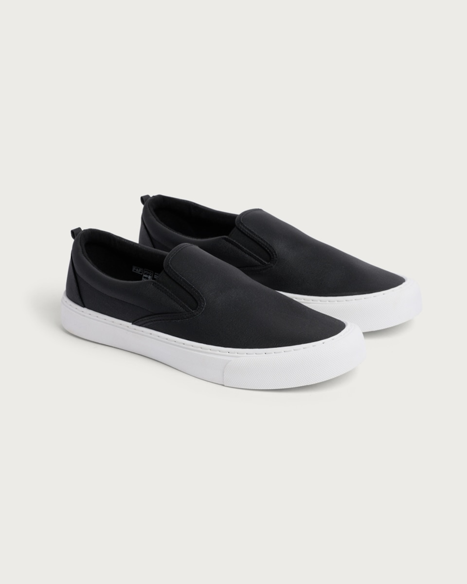 F&F Canvas Slip On Trainers in Black