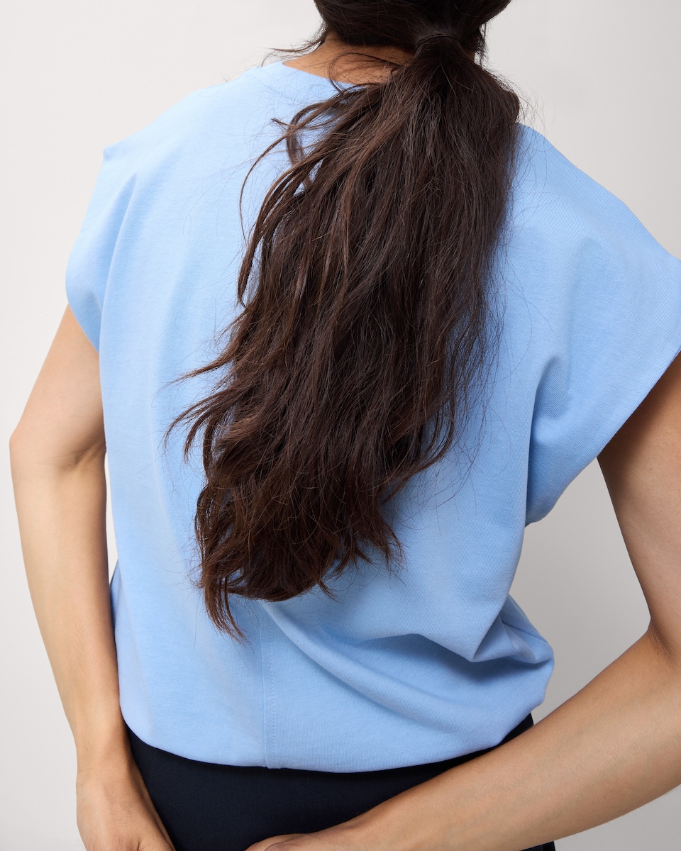 image 1 of F&F Pure Cotton Adjustable Hem Top in Blue